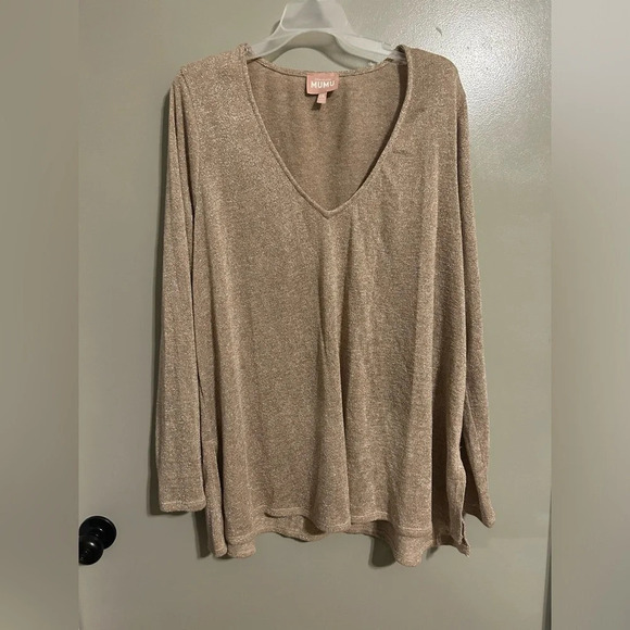 Show Me Your Mumu sparkly gold Clark tunic top size XXL - Picture 3 of 8